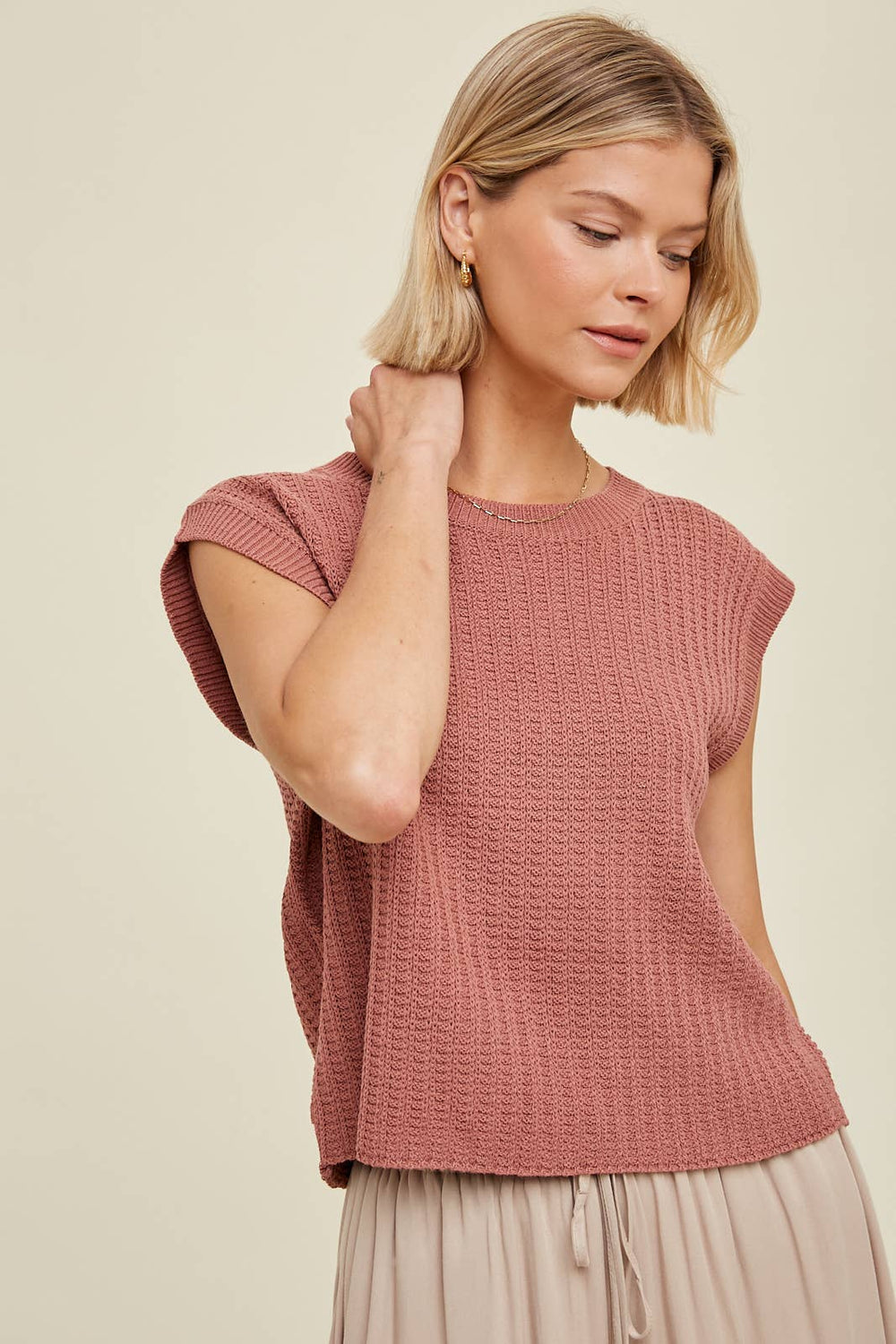 Relaxed Crop Sweater Vest - Modish Maven Boutique