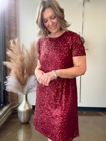 fitted lace wedding dress Love Her Madly Dolly Short Sleeve 60s Mod Shift Dress Red 14 main image 1