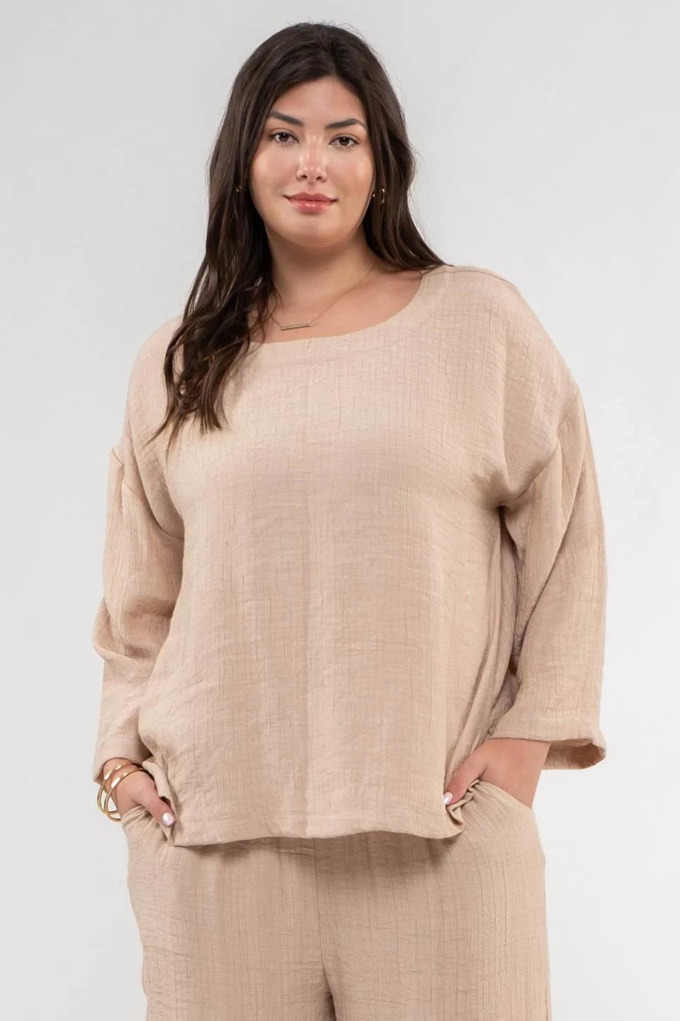 Relaxed 3/4 Sleeve Top - Modish Maven Boutique