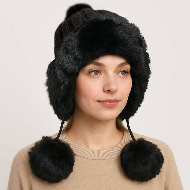 Faux Fur Pom-Pom Trapper Hat - Modish Maven Boutique