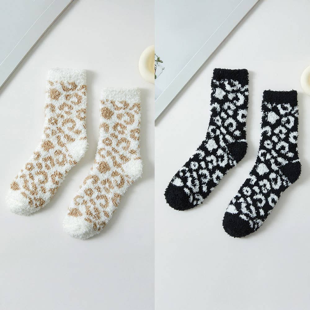 Fuzzy Leopard Socks - Modish Maven Boutique