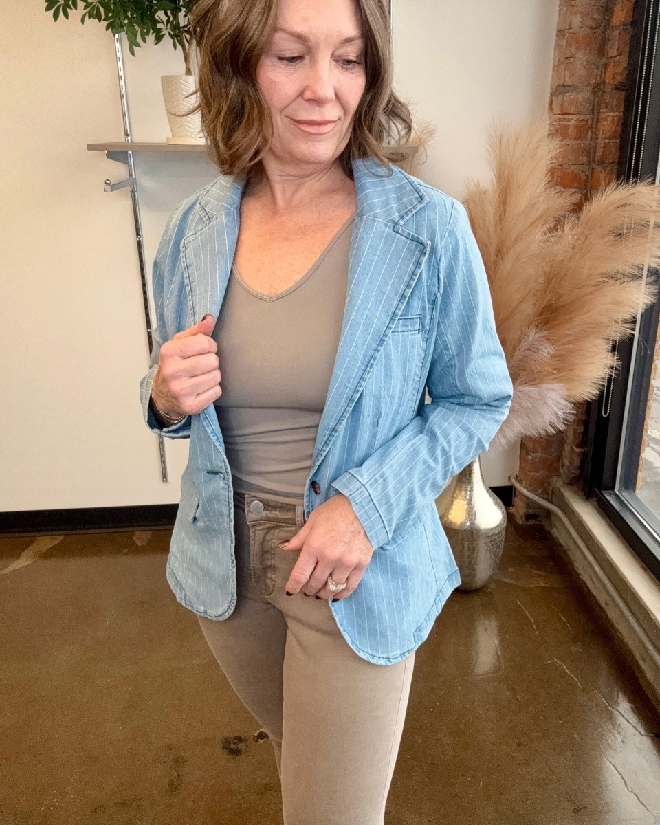 Minah Denim Blazer Jacket - Modish Maven Boutique