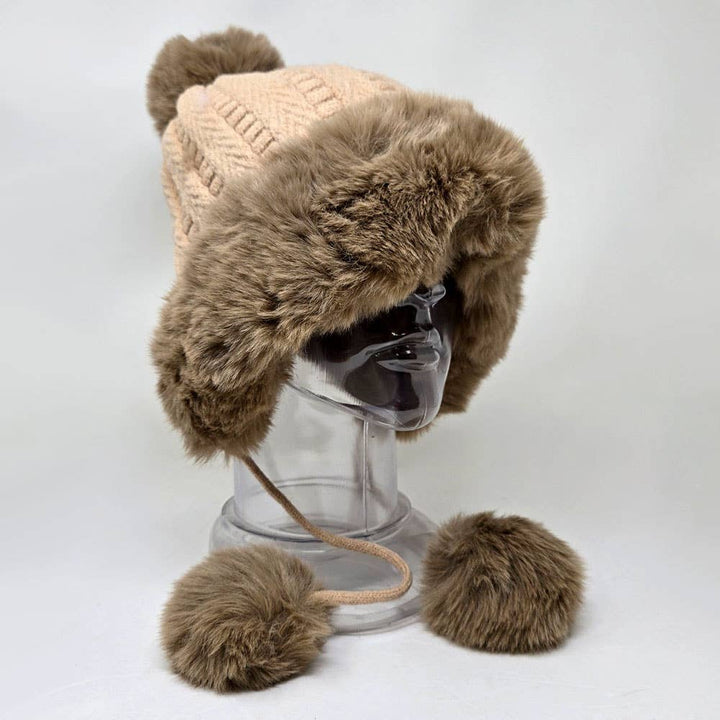 Faux Fur Pom-Pom Trapper Hat - Modish Maven Boutique
