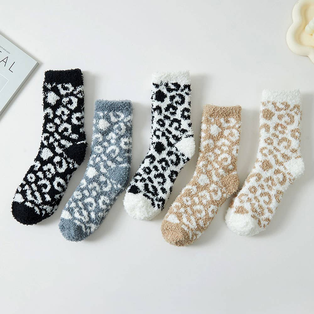 Fuzzy Leopard Socks - Modish Maven Boutique