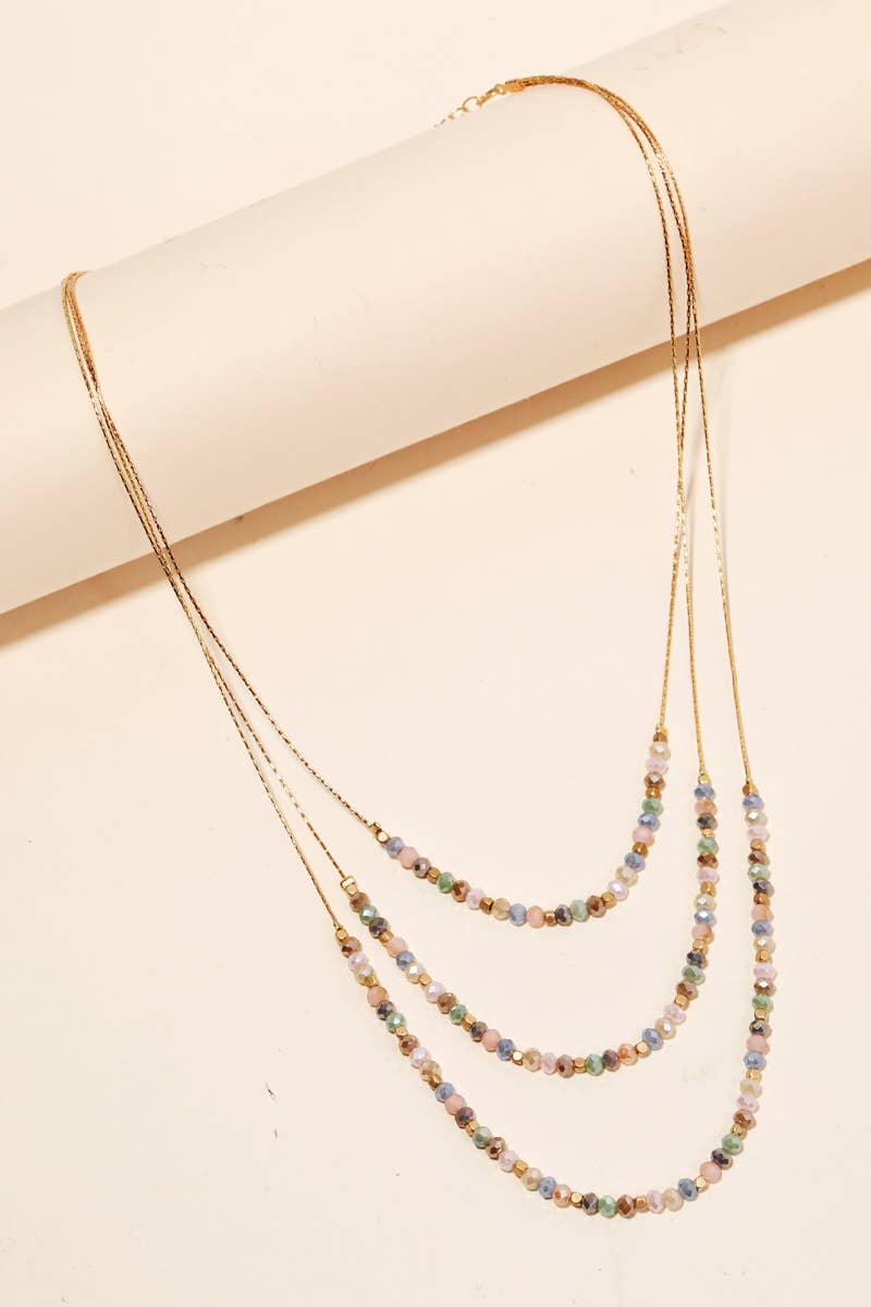 Layered Glass Beaded Necklace - Modish Maven Boutique