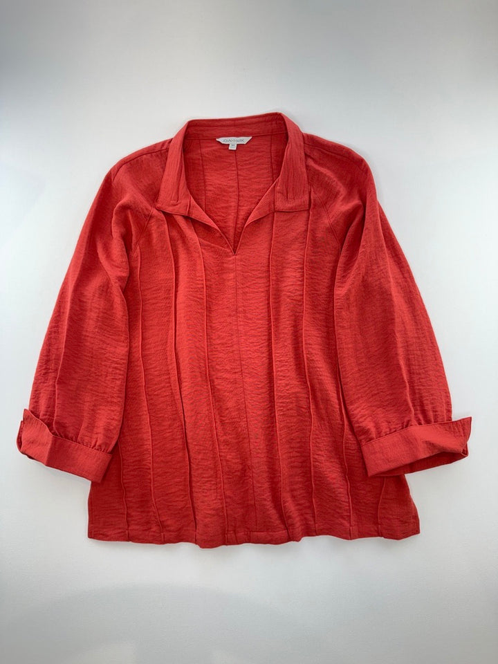 Woven 3/4 Sleeve Popover