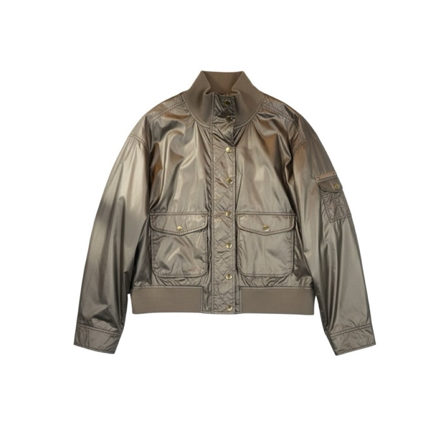 Metallic Aviator Jacket