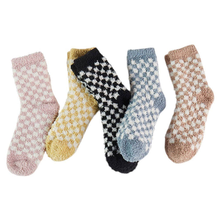 Fuzzy Checkered Socks - Modish Maven Boutique