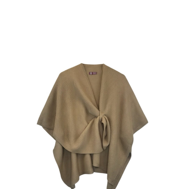 Ribbed Knit Loop Wrap | Warm Taupe