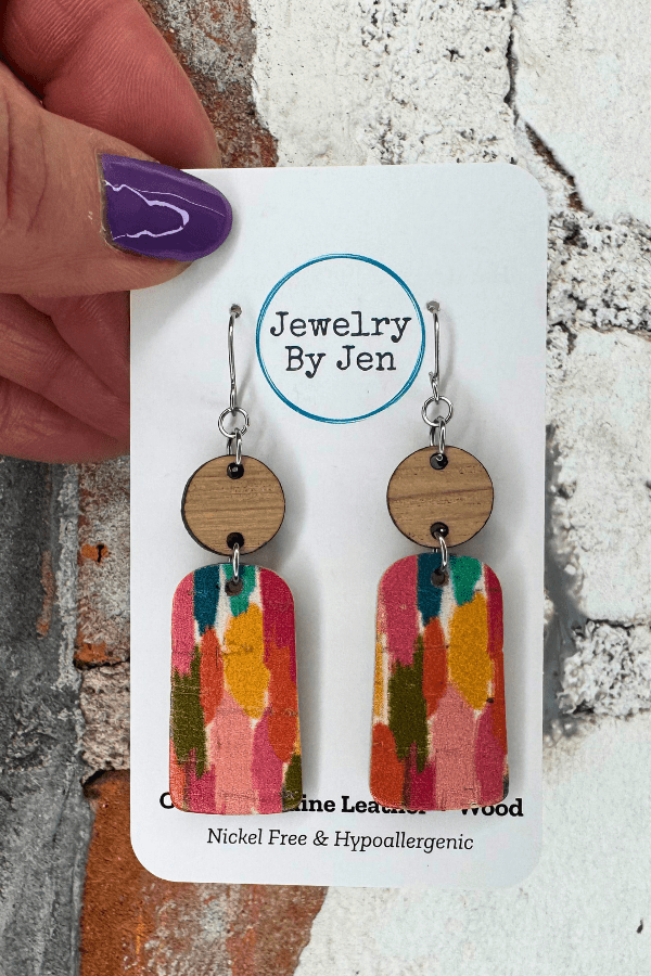 Small Bar: Colorful Brushstrokes &amp; Wood - Modish Maven Boutique