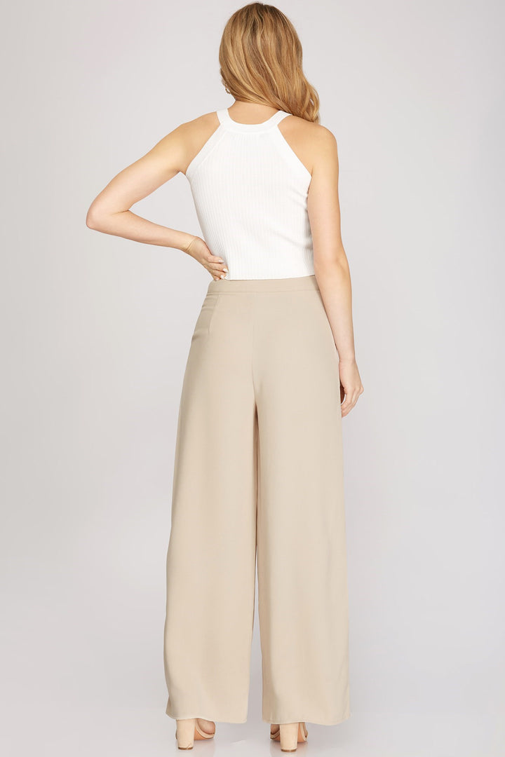 Woven Wide Leg Pintuck Pants - Modish Maven Boutique
