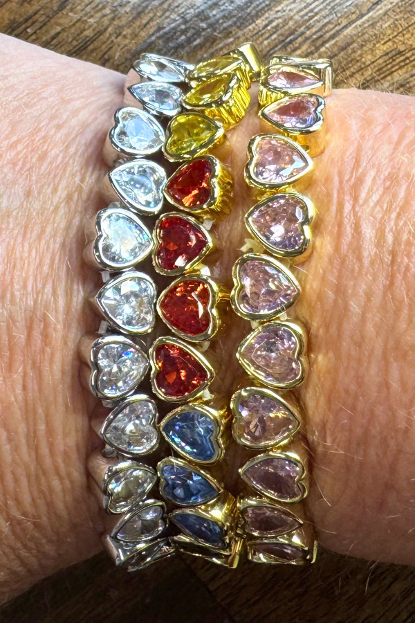 Stretchy Bezel Heart Bracelet - Modish Maven Boutique