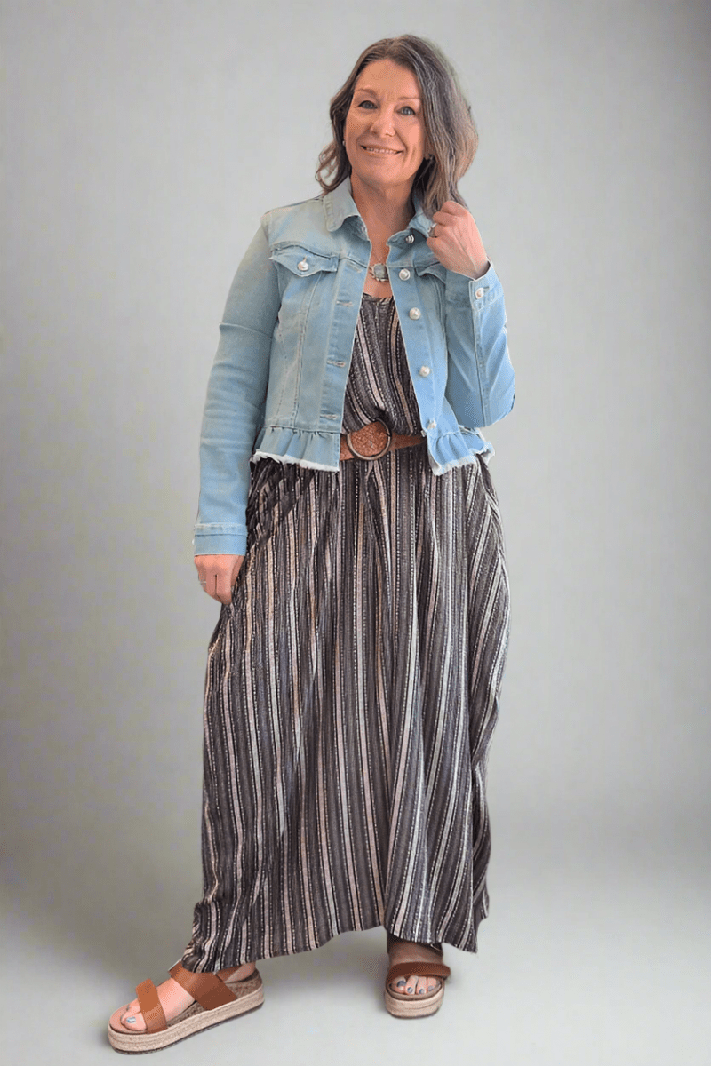 tov denim dress Denim with black tulle dress By TOV of Los