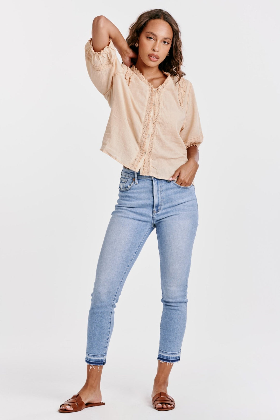 Aiya Lace Trim Shirt - Modish Maven Boutique