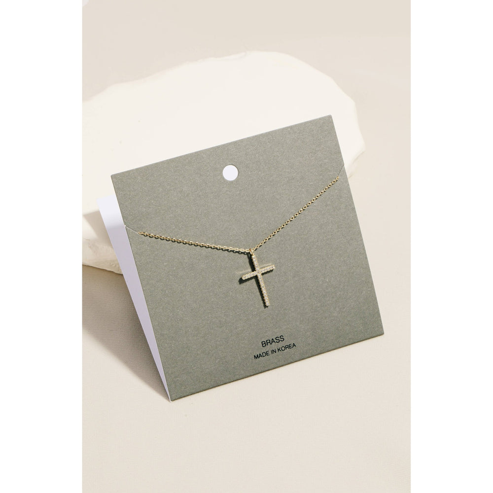 Pave Cross Pendant Necklace - Modish Maven Boutique