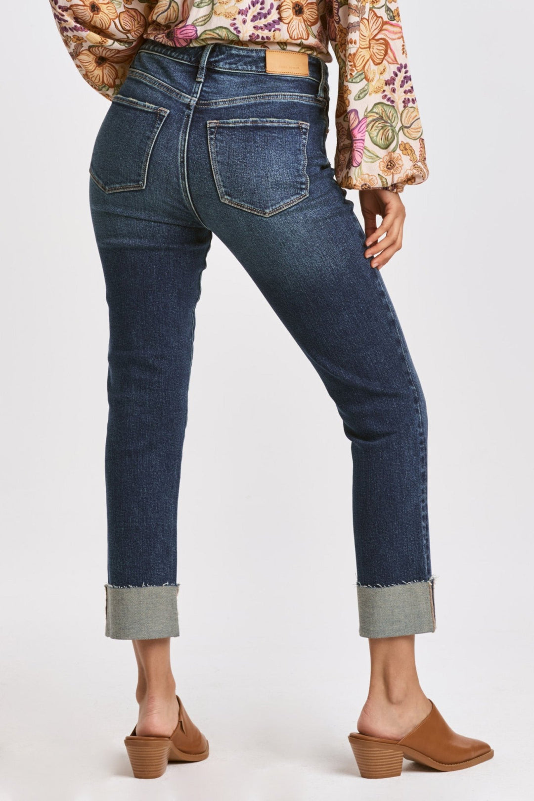 Blaire High Rise Cuffed Slim Straight Jeans - Modish Maven Boutique