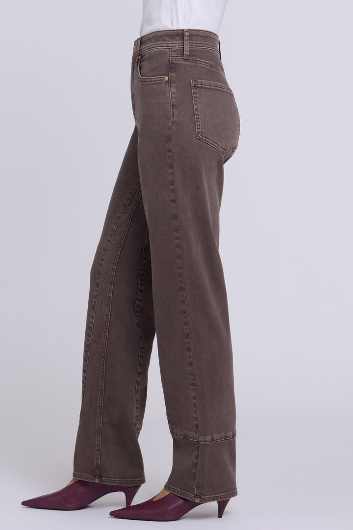 Brooke Loose Straight Jeans in Retro Espresso — side view showing relaxed leg and back pocket