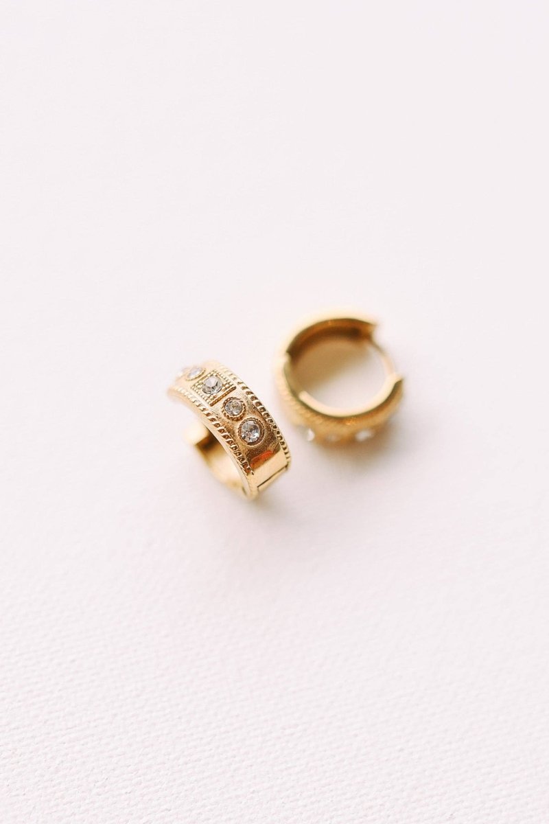 Emily Crystal Hoops - Modish Maven Boutique