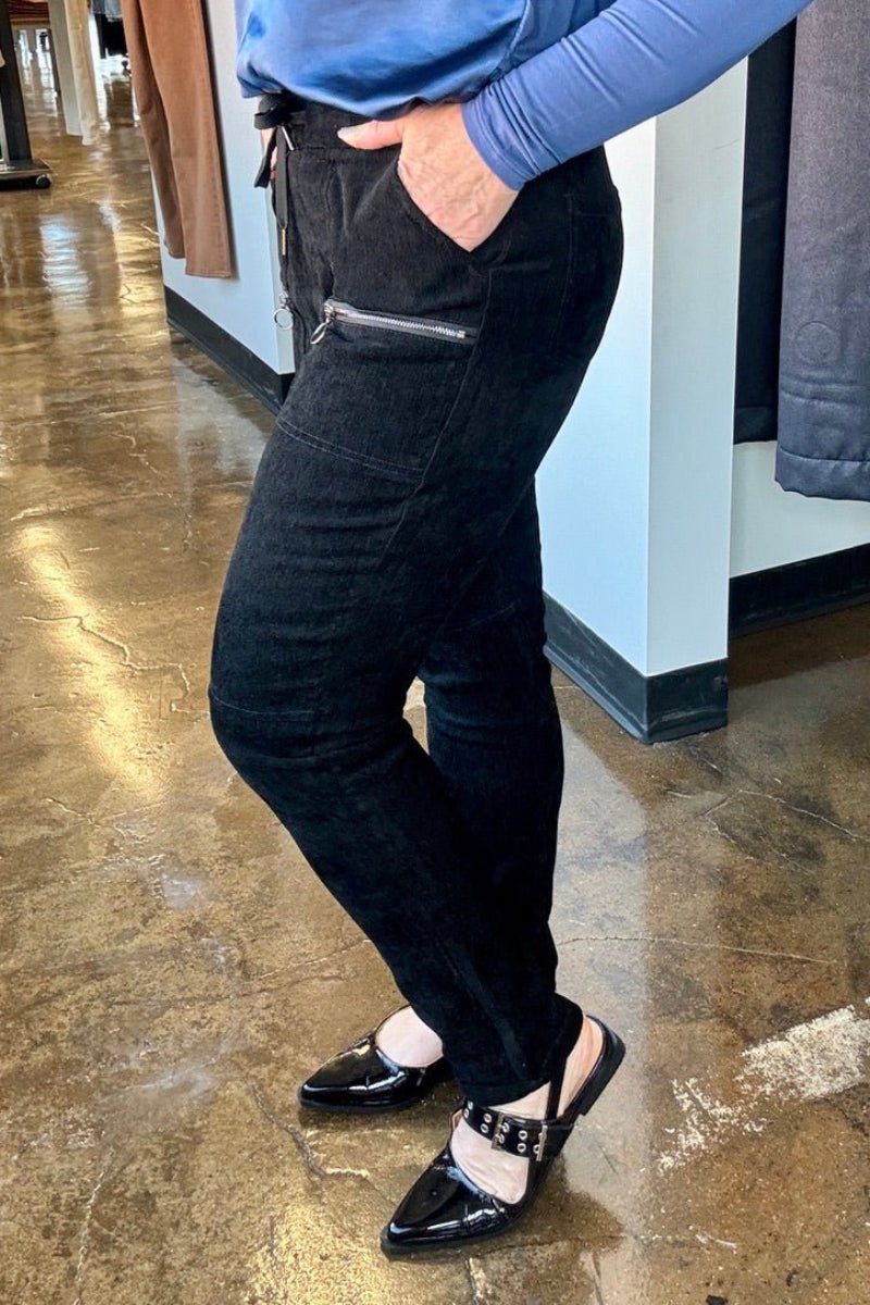 Corduroy Jogger Pants with Pockets - Modish Maven Boutique