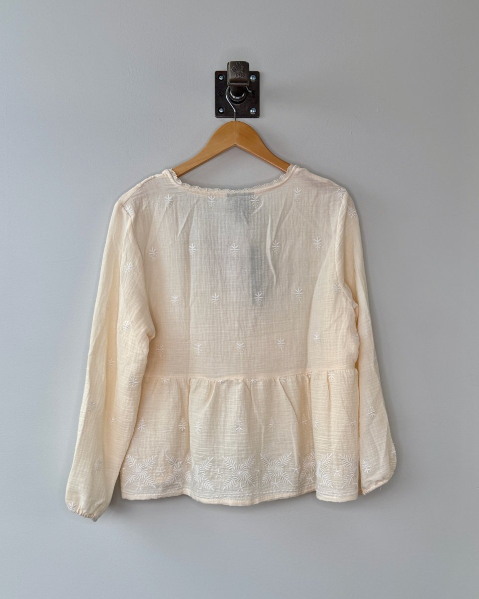 Cotton Gauze Embroidered Blouse - Modish Maven Boutique