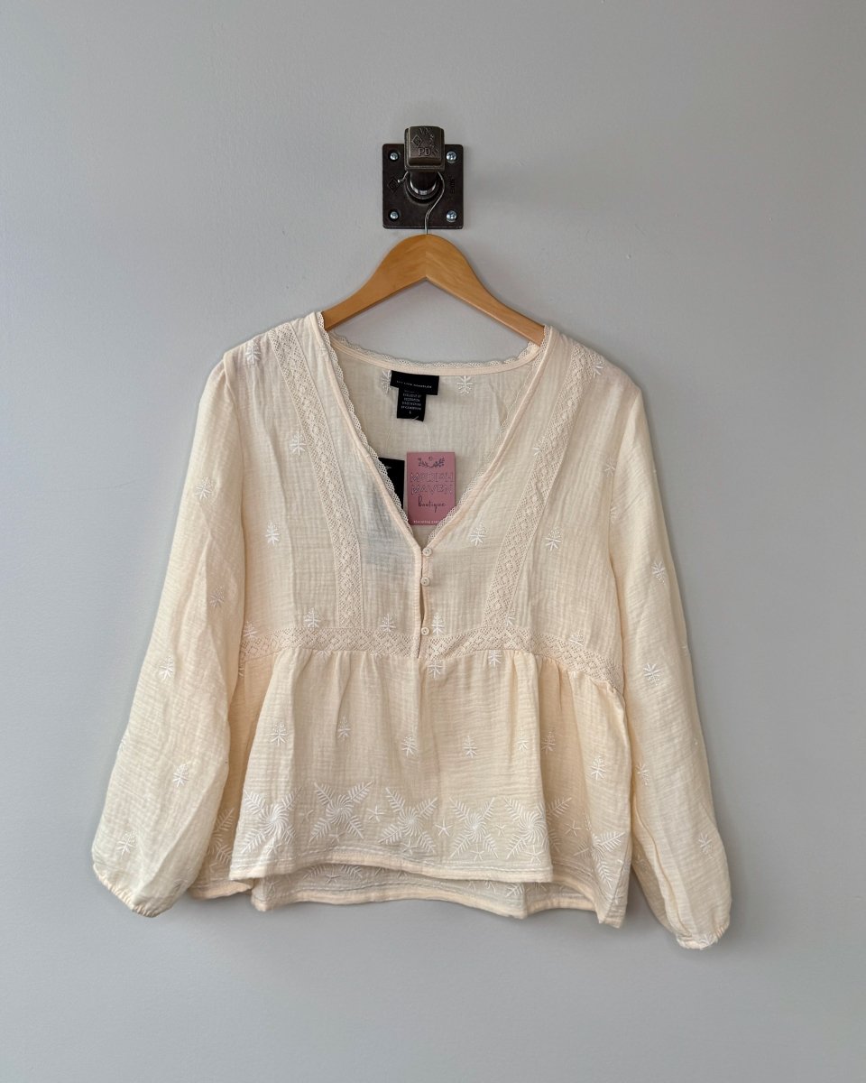 Cotton Gauze Embroidered Blouse - Modish Maven Boutique