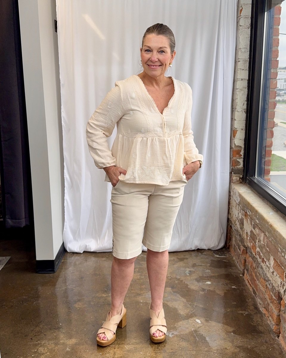 Cotton Gauze Embroidered Blouse - Modish Maven Boutique