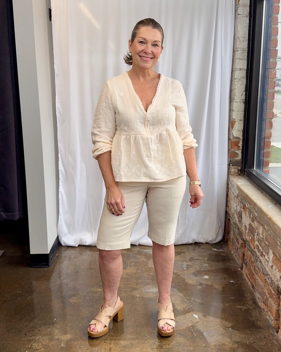 Cotton Gauze Embroidered Blouse - Modish Maven Boutique