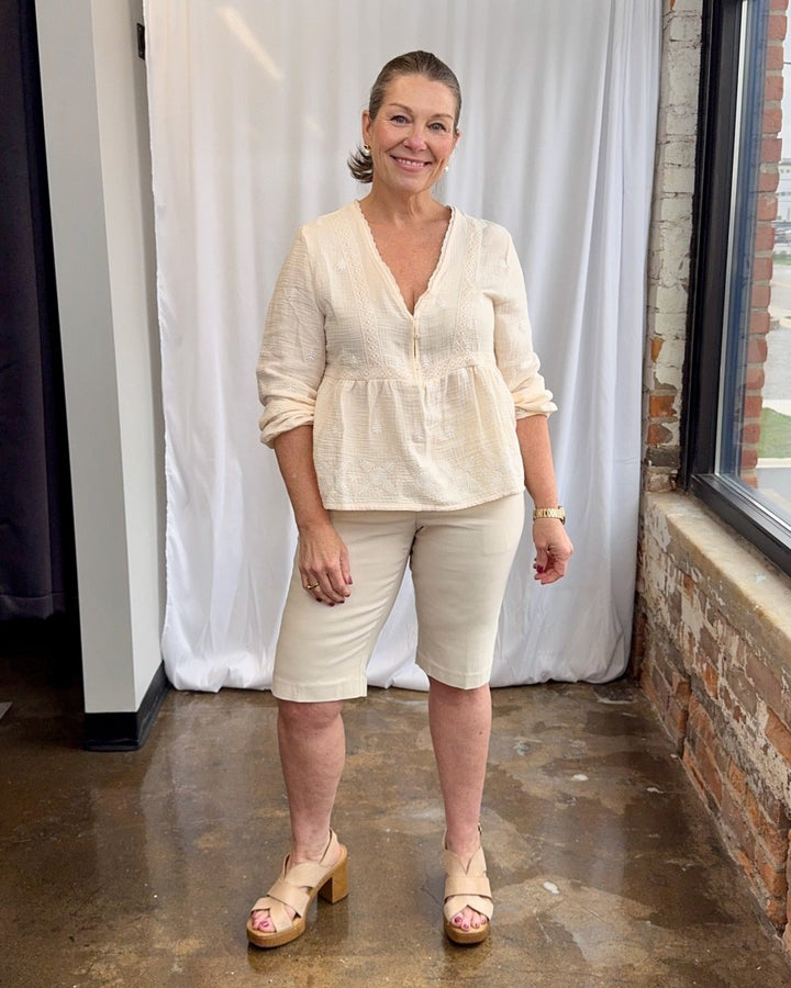 Cotton Gauze Embroidered Blouse - Modish Maven Boutique