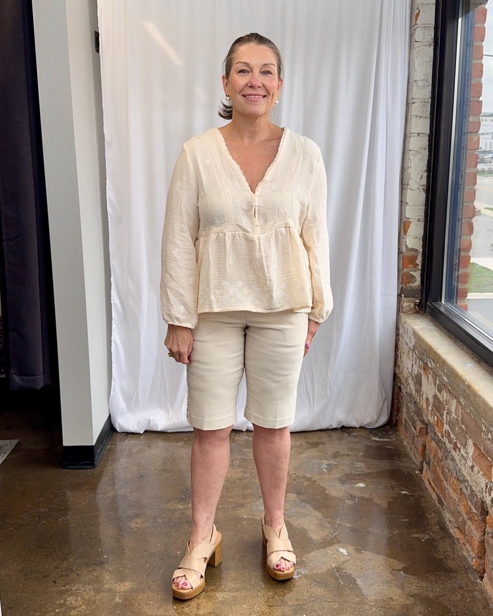 Cotton Gauze Embroidered Blouse - Modish Maven Boutique