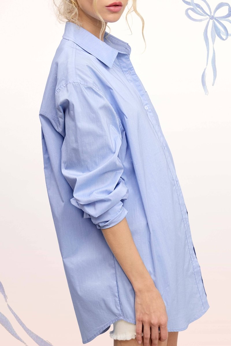 Classic Collared Button Down Poplin Shirt - Modish Maven Boutique