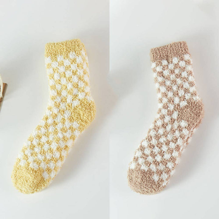 Fuzzy Checkered Socks - Modish Maven Boutique
