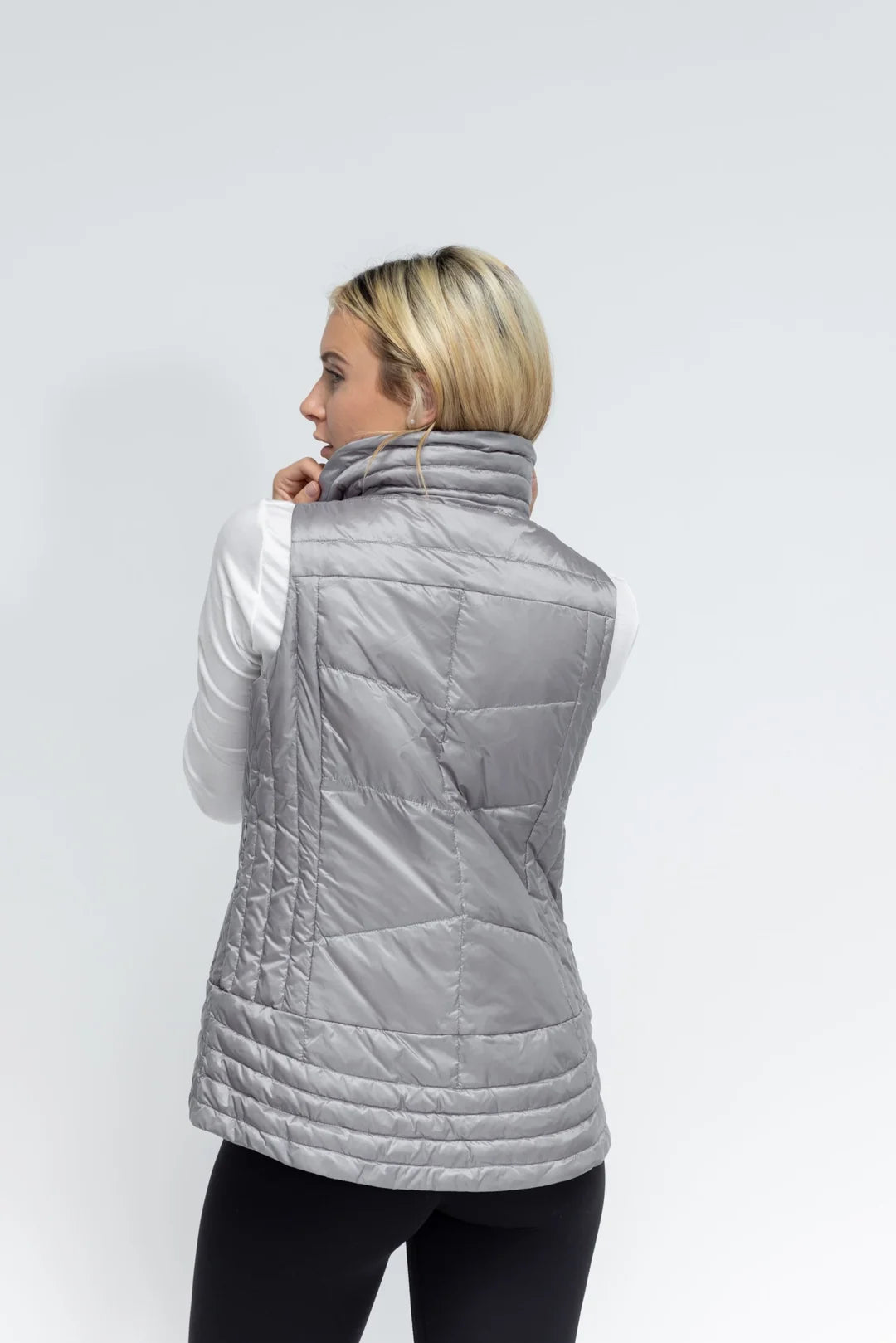 Flint Metallic Quilted Vest