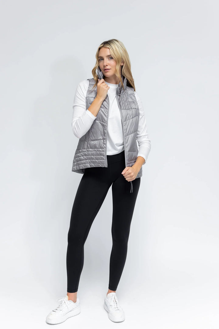 Flint Metallic Quilted Vest