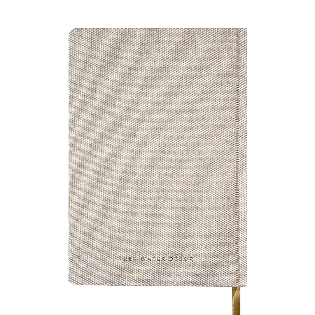Showing the back of a journal.