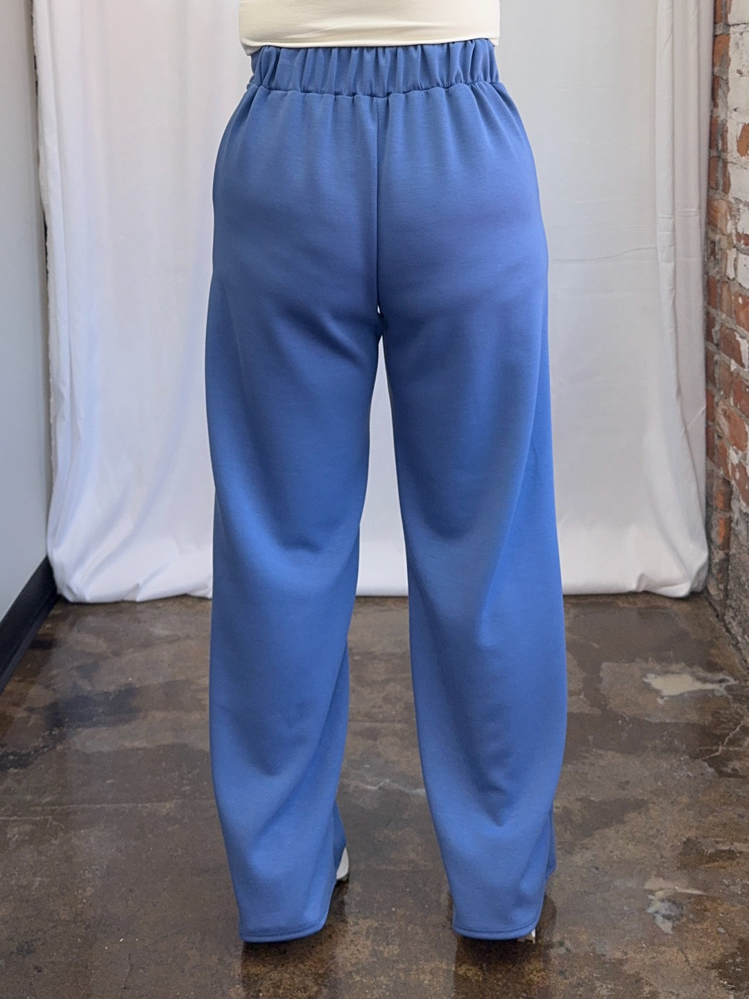 Pleated Wide-Leg Scuba Modal Pant