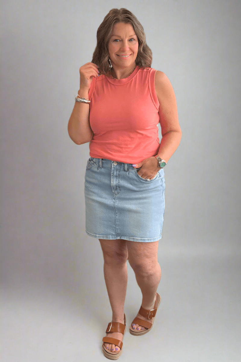 Quinn High Rise Denim Skirt - Modish Maven Boutique