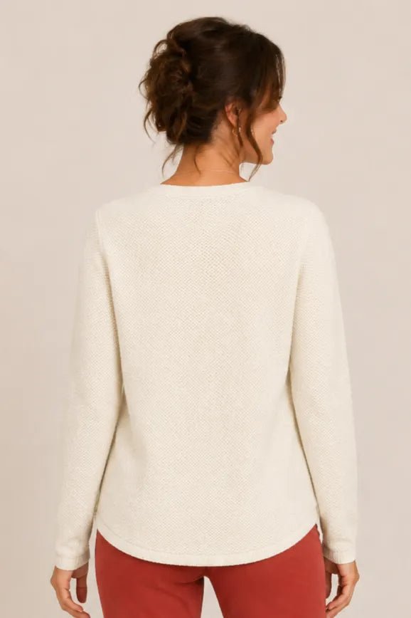 Seedstitch Crew Neck Sweater - Modish Maven Boutique