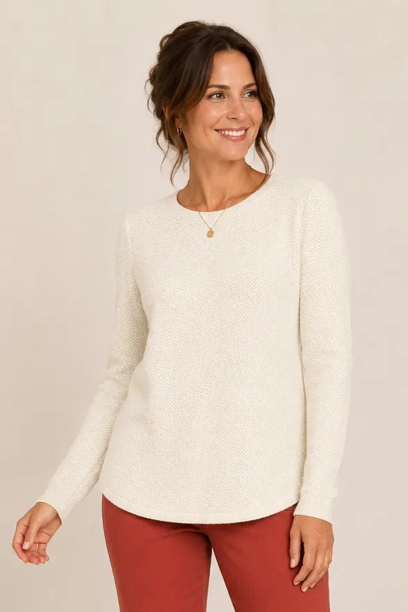 Seedstitch Crew Neck Sweater - Modish Maven Boutique