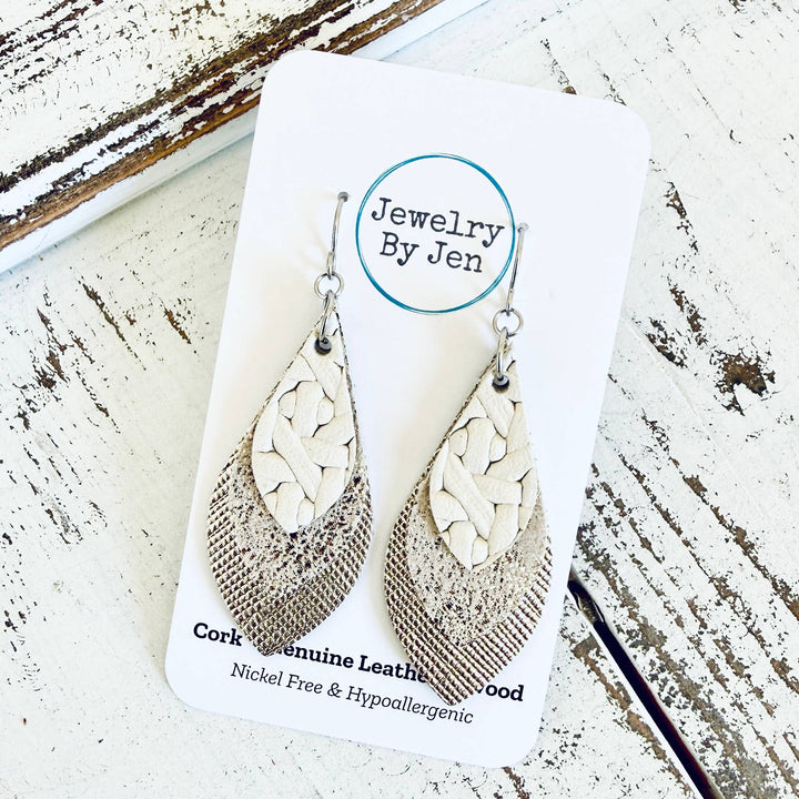 Leather earrings on a &