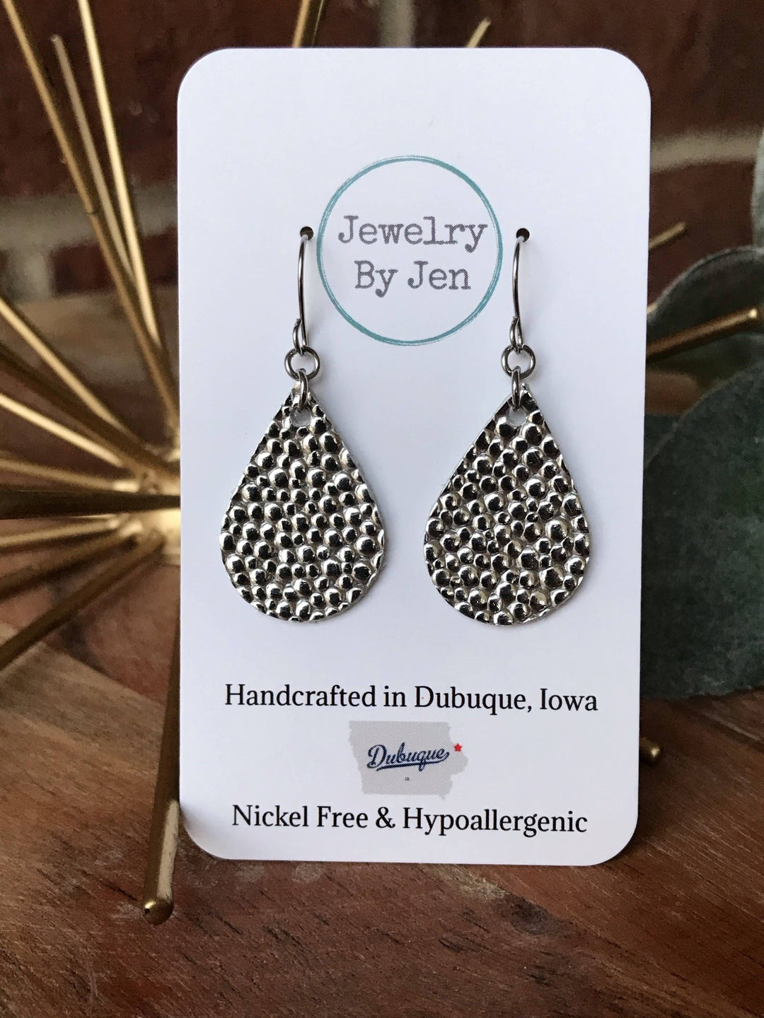 Small Teardrop Earrings: Bumpy Silver - Modish Maven Boutique